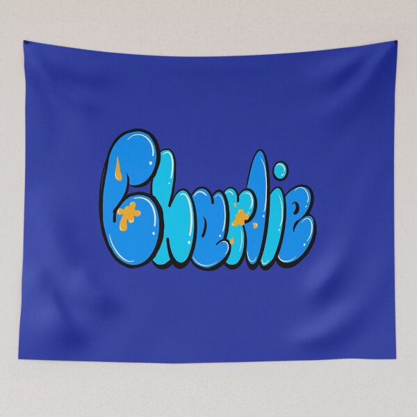 Item preview, Charlie name in blue and yellow bubble graffiti calligraphy Top 10 best personalized gifts for boys and men named Charlie designed and sold by Artonmytee.