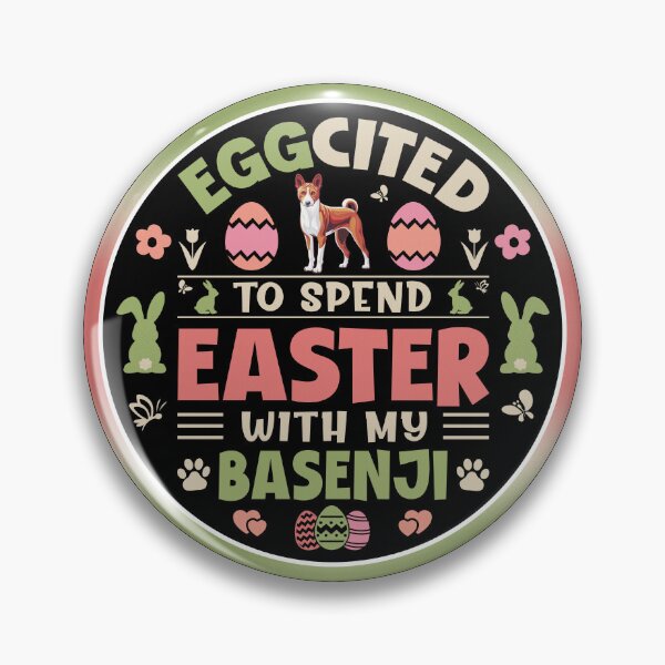Item preview, Basenji Easter Funny Hoppy Spring African Bush Dog designed and sold by eclecTEEq.