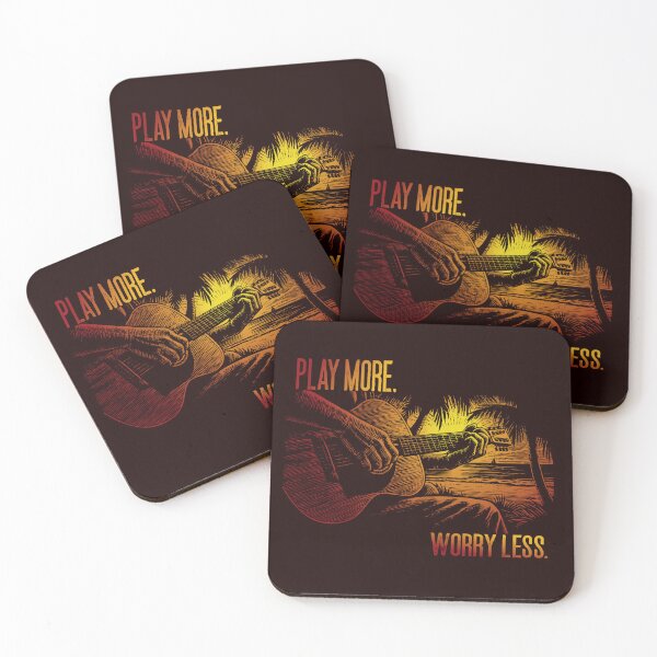 Item preview, Play More, Worry Less Tropical Guitar Slogan designed and sold by CRHPOD20.