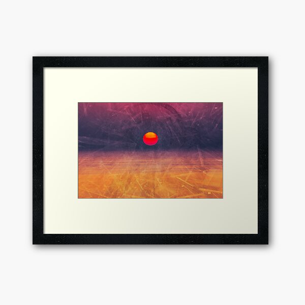 purple digital sunrise background Framed Art Print
