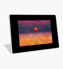 purple digital sunrise background Laptop Skin