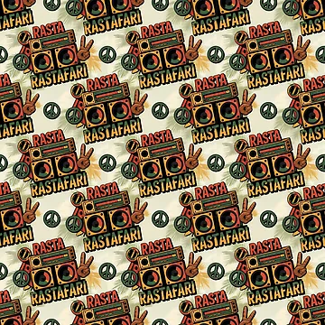 Artwork thumbnail, Rasta Vibes – Rastafari Pattern Design Inspired by Reggae Roots by PING 999 STUDIO