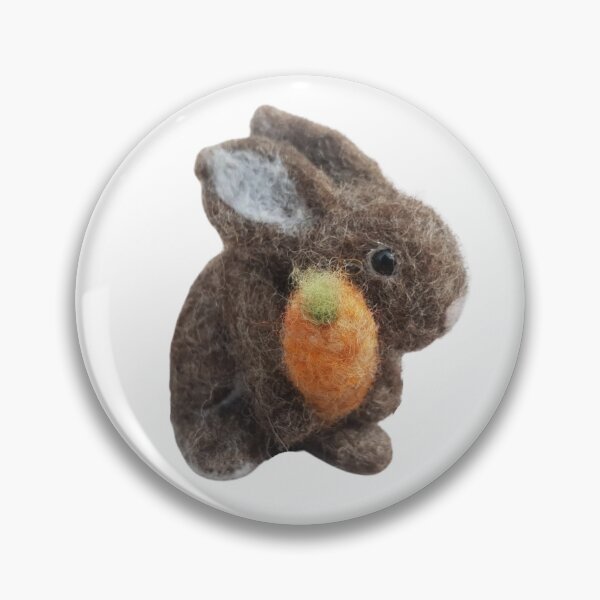 Item preview, Brown felted bunny with carrot  designed and sold by RockingFelter.