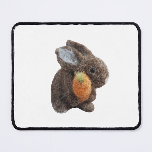 Item preview, Brown felted bunny with carrot designed and sold by RockingFelter.