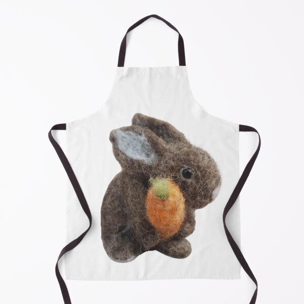 Item preview, Brown felted bunny with carrot designed and sold by RockingFelter.