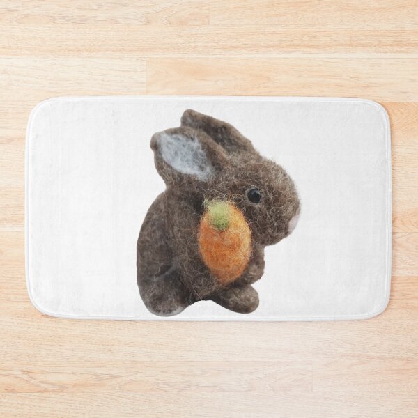 Item preview, Brown felted bunny with carrot  designed and sold by RockingFelter.