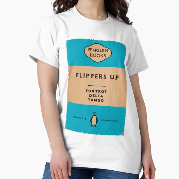 Vista previa del artículo con la obra «Camiseta clásica de pingüinos Flippers Up», diseñado y vendido por Furz183.