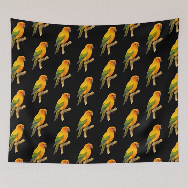 Item preview, Vibrant Sun Conure Parakeet – Watercolor Nature Illustration designed and sold by mia-miranda.