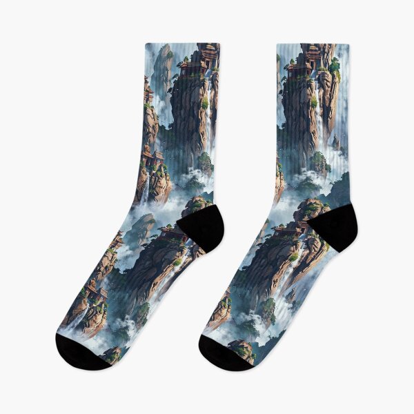 Item preview, Peaceful Mountain Temples With Waterfalls designed and sold by CoolPixels.