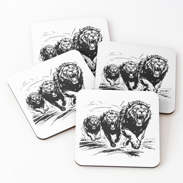 Item preview, Lion Pride Attack Charge Running Alpha Wildlife Predator designed and sold by inkoutninja.