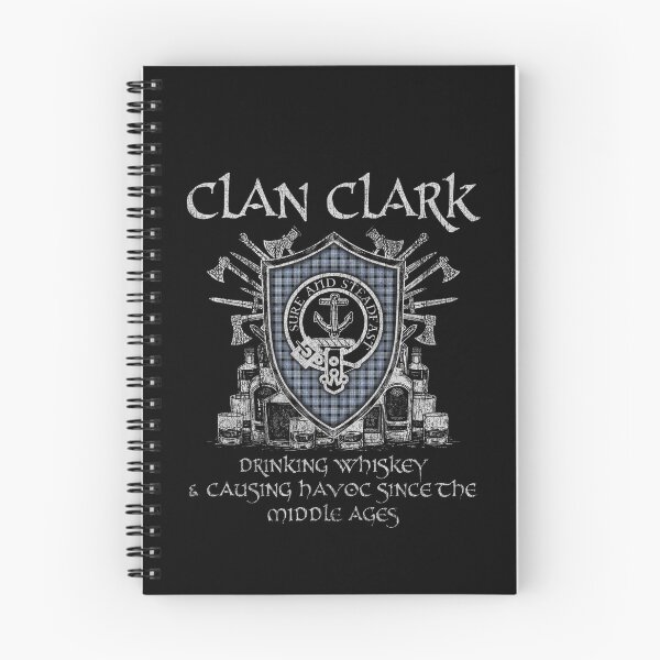Item preview, Clan Clark drinking whiskey and causing havoc heritage crest tartan plaid designed and sold by Clan1093.