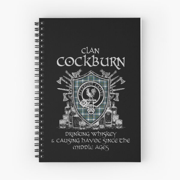 Item preview, Clan Cockburn of Ormiston drinking whiskey and causing havoc heritage crest tartan plaid designed and sold by Clan1093.