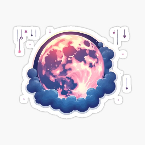 Item preview, Moon Sticker – Aesthetic Celestial Art for Space Lovers  designed and sold by Mushroom Sticker Arts .