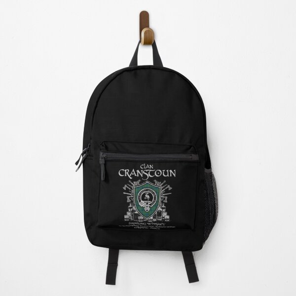 Vista previa del artículo con la obra «Clan Cranstoun bebiendo whisky y causando estragos con escudo histórico y cuadros escoceses», diseñado y vendido por Clan1093.