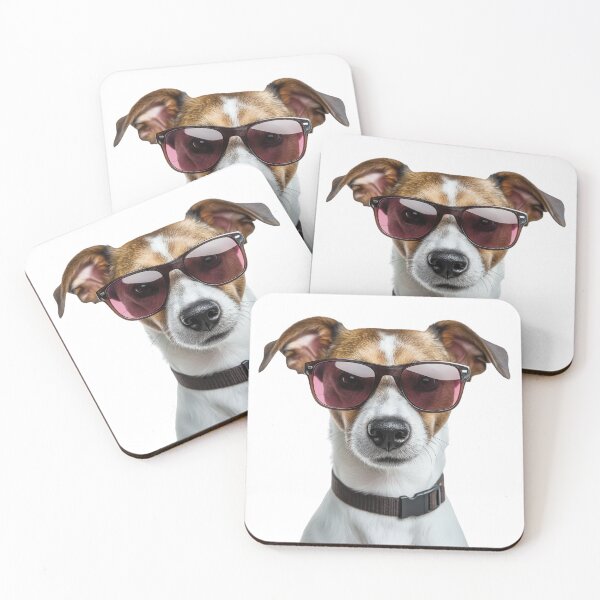 Item preview, Funny cool Smooth Fox Terrier Dog wearing sunglasses designed and sold by LazyOwlStore.