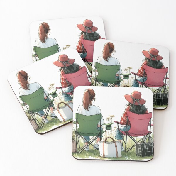 Item preview, Relaxed women on camping chairs designed and sold by Sigtrix.