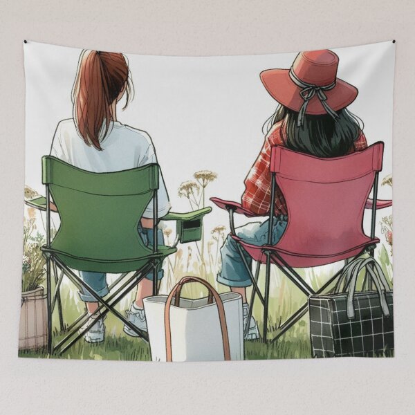 Item preview, Relaxed women on camping chairs designed and sold by Sigtrix.