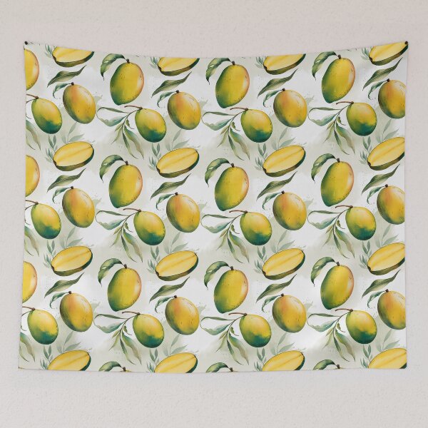 Item preview, Vintage Watercolor Mango Seamless Pattern designed and sold by Verycutethings.