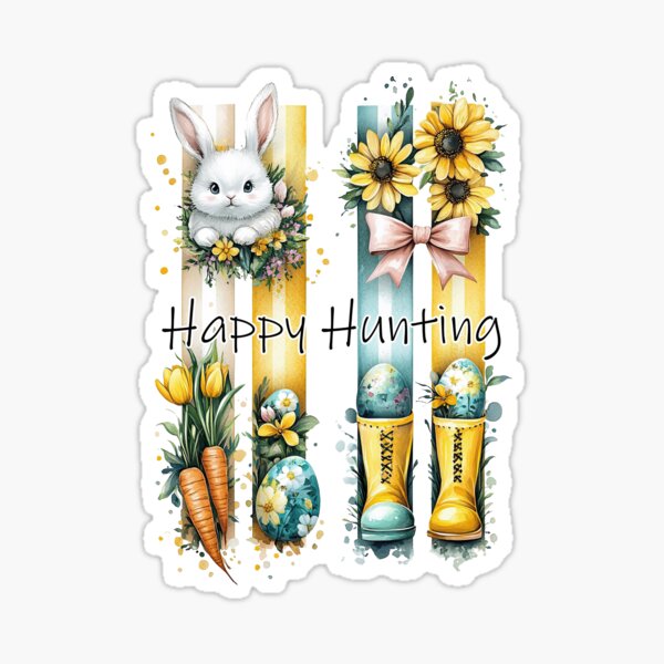 Item preview, Easter Egg Hunt Bunny Brushstroke Spring Illustration designed and sold by byAnnaMel.