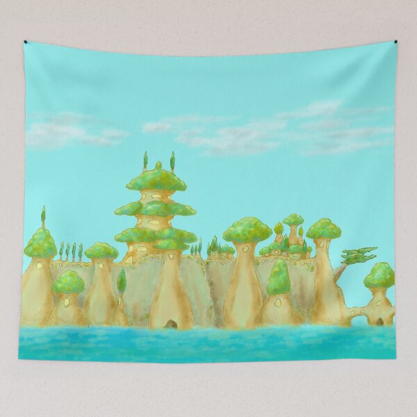 Item preview, Oriental tree castle island designed and sold by greenPQBstudio.