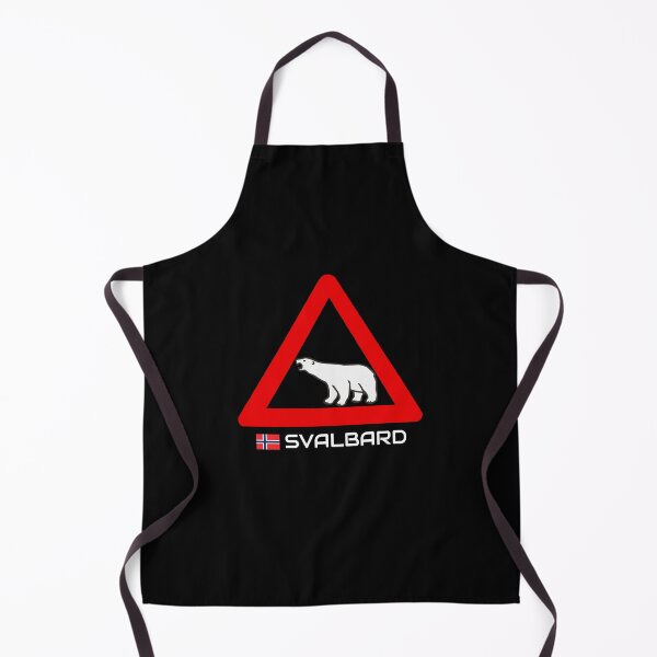 Item preview, Svalbard Polar Bear Crossing Warning Sign Red Blue Norway Flag designed and sold by GraTEEtude.