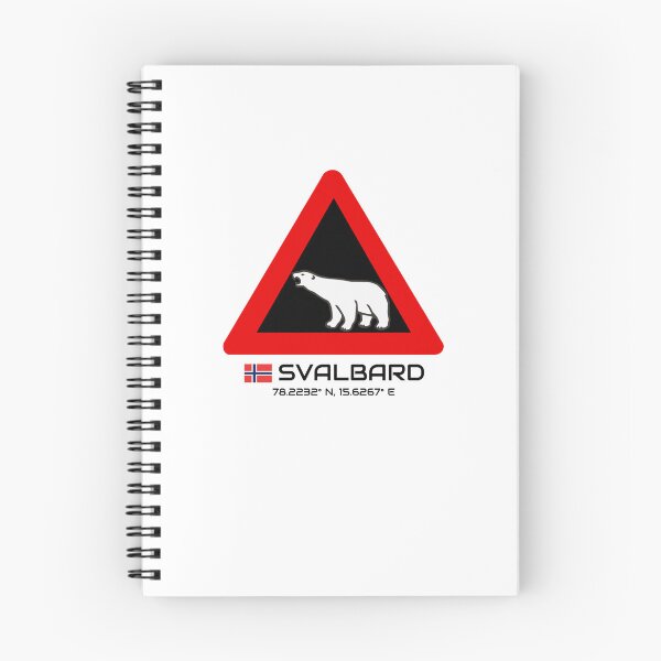 Artikelvorschau, Svalbard Eisbär Kreuzung Warnschild Rot Blau Norwegen Flagge Koordinate entworfen und verkauft von GraTEEtude.