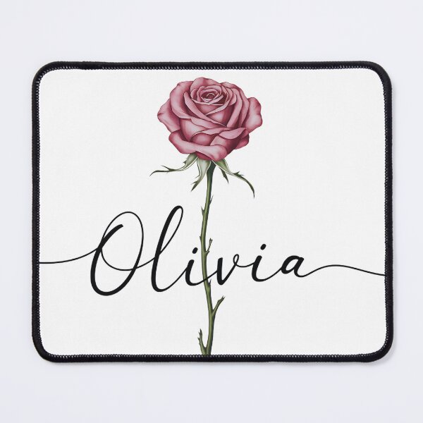 Item preview, Rose With Name Elegant Rose Stem Calligraphy Rose Stem Name – Olivia Name Art designed and sold by SlocifieShop.