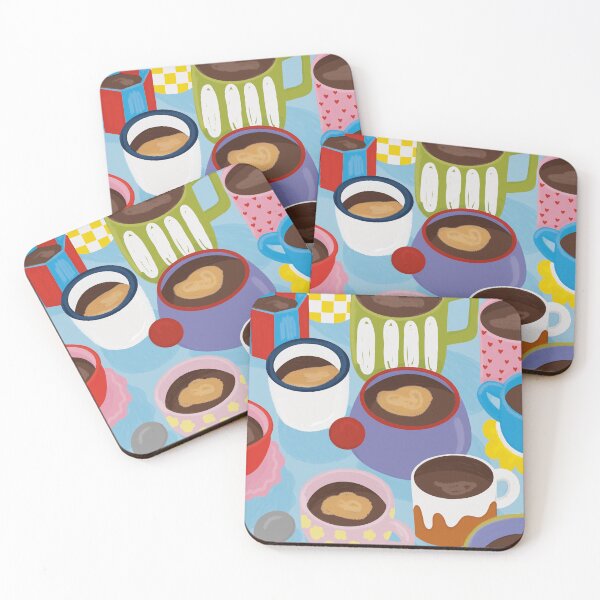Item preview, Coffee Time – Colorful illustration with many coffee cups designed and sold by artbybirgit.