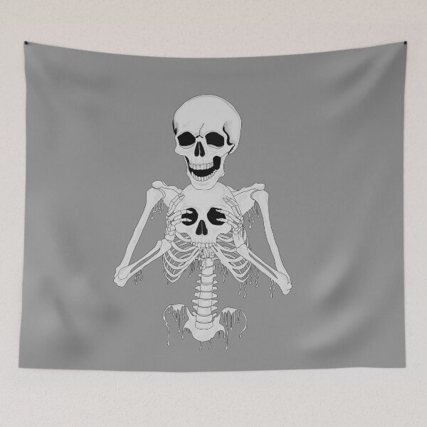 Item preview, Melting skeleton (Plain Greyscale Variant) designed and sold by Hexcellent Designs.