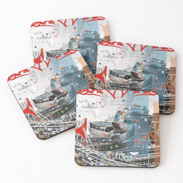 Item preview, Bilbao Urban Layers – Abstract Cityscape Art designed and sold by PixelSpray.