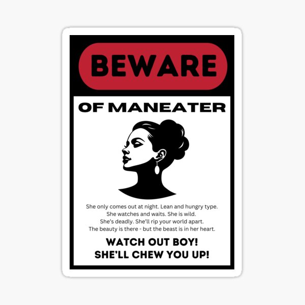 Item preview, Beware of Maneater Funny Music Poster designed and sold by Mandygo.