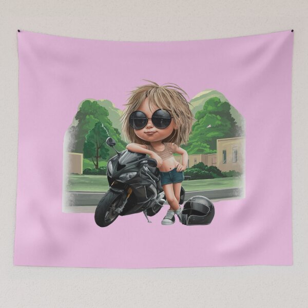 Item preview, Young Girl and Motorcycle designed and sold by Aise06.