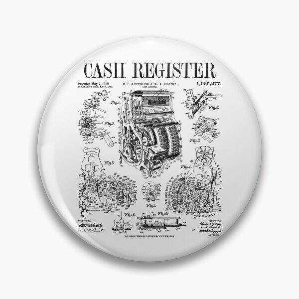 Artikelvorschau, Registrierkasse Vintage Patent Print Shop Besitzer Geld Geschäft entworfen und verkauft von GrandeDuc.