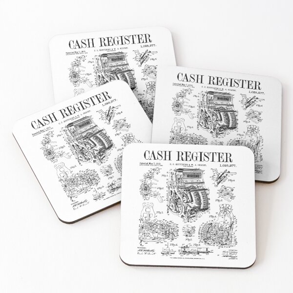 Artikelvorschau, Registrierkasse Vintage Patent Print Shop Besitzer Geld Geschäft entworfen und verkauft von GrandeDuc.