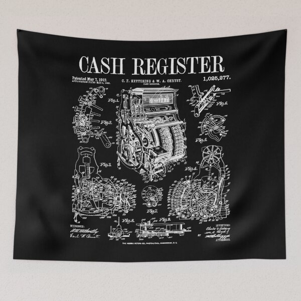 Item preview, Cash Register Vintage Patent Print Shop Owner Money Business designed and sold by GrandeDuc.