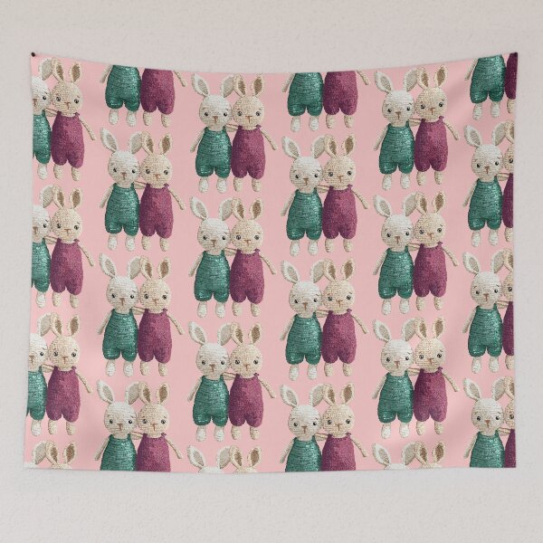 Item preview, Adorable Knitted Bunny Friends - Happy Easter Illustration for Spring Celebrations designed and sold by Pandositive.
