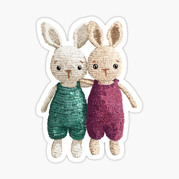 Item preview, Adorable Knitted Bunny Friends - Happy Easter Illustration for Spring Celebrations designed and sold by Pandositive.