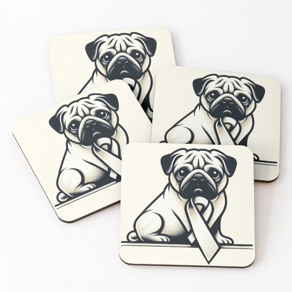 Item preview, Pug with Universal Awareness Ribbon – Love, Support & Awareness designed and sold by HealthCoreCommunity.