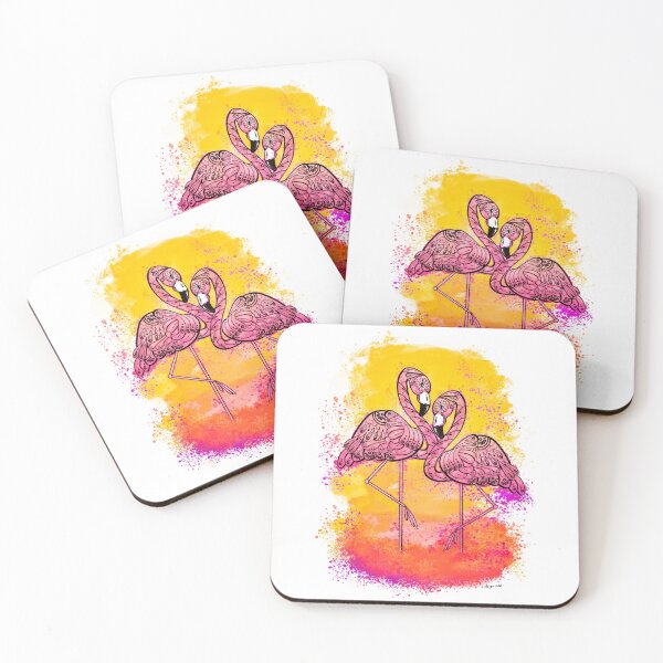 Item preview, Cute tropical flamingos, mandala style, watercolor designed and sold by Drawmecute.