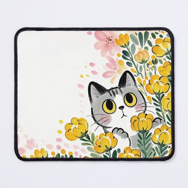 Item preview, Curious Whiskers in Floral Wonderland designed and sold by Kayslab.