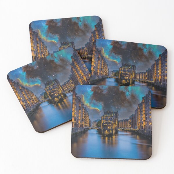 Item preview, Speicherstadt Hamburg at night designed and sold by Mauswohn.