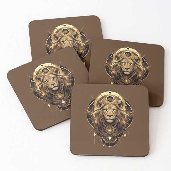 Item preview, Golden lion astrological illustration designed and sold by FluffyGallery.