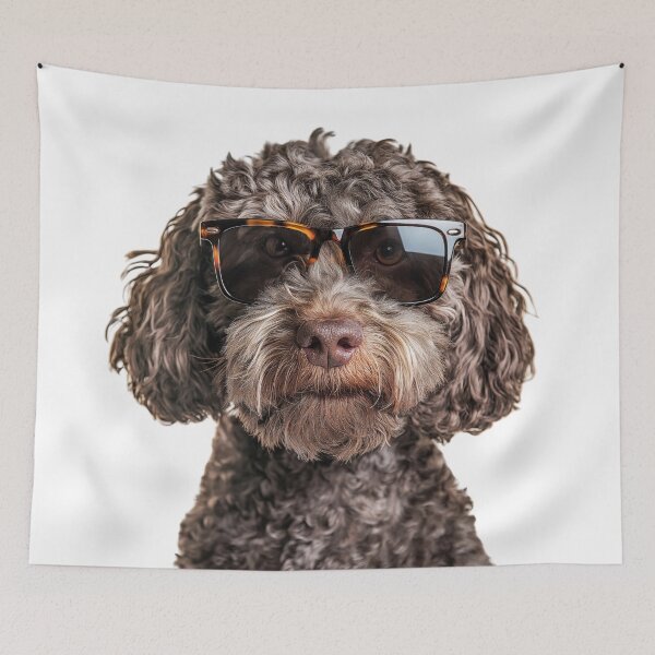 Item preview, Funny cool Spanish Water Dog wearing sunglasses designed and sold by LazyOwlStore.