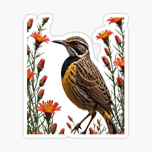 Item preview, Meadowlark Surrounded By Castilleja linariaefolia Flowers designed and sold by taiche.