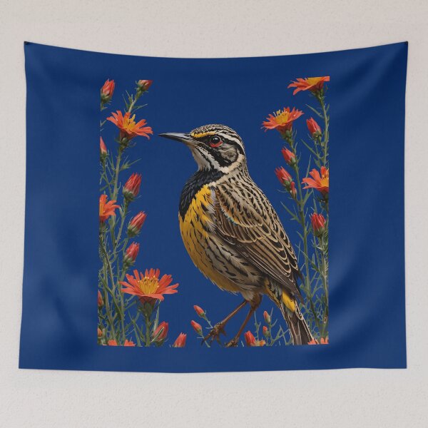 Item preview, Meadowlark Surrounded By Castilleja linariaefolia Flowers designed and sold by taiche.