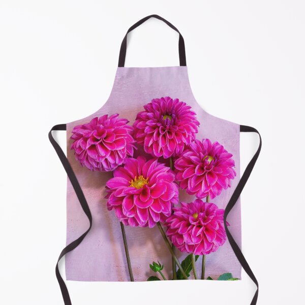 Item preview, Bunch of Hot Pink Dahlias Flatlay Photography  designed and sold by peckofpickles.
