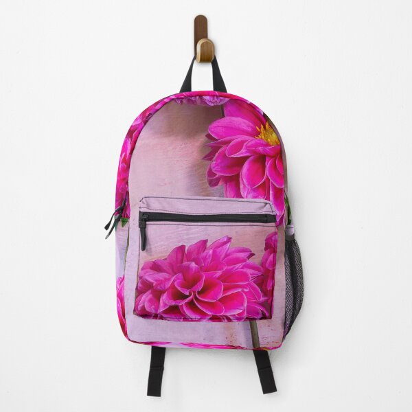 Item preview, Bunch of Hot Pink Dahlias Flatlay Photography  designed and sold by peckofpickles.