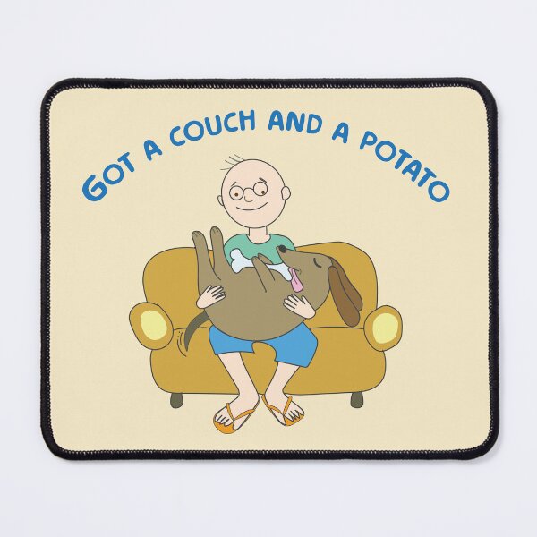 Item preview, Dog Dad sitting on a yellow couch designed and sold by SoupSouka.