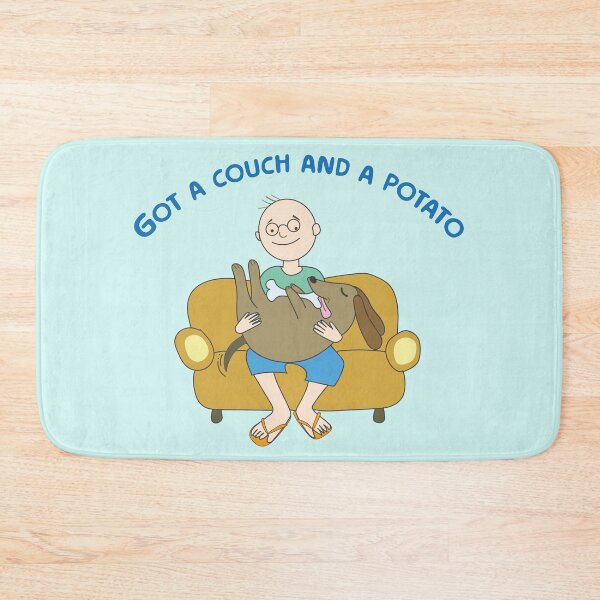 Item preview, Dog Dad sitting on a yellow couch designed and sold by SoupSouka.