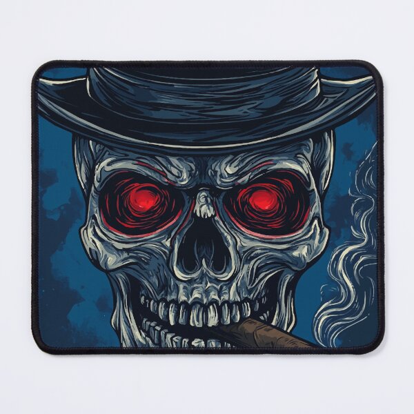 Item preview, Cool Skull Logo with Red Eyes and Fedora – Vector T-Shirt Design designed and sold by Moss and Moon Studio.